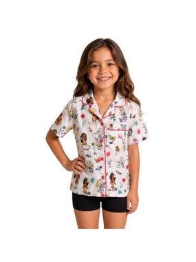 Disney Animators Collection Princess Character Pajama Top Girls Size XS